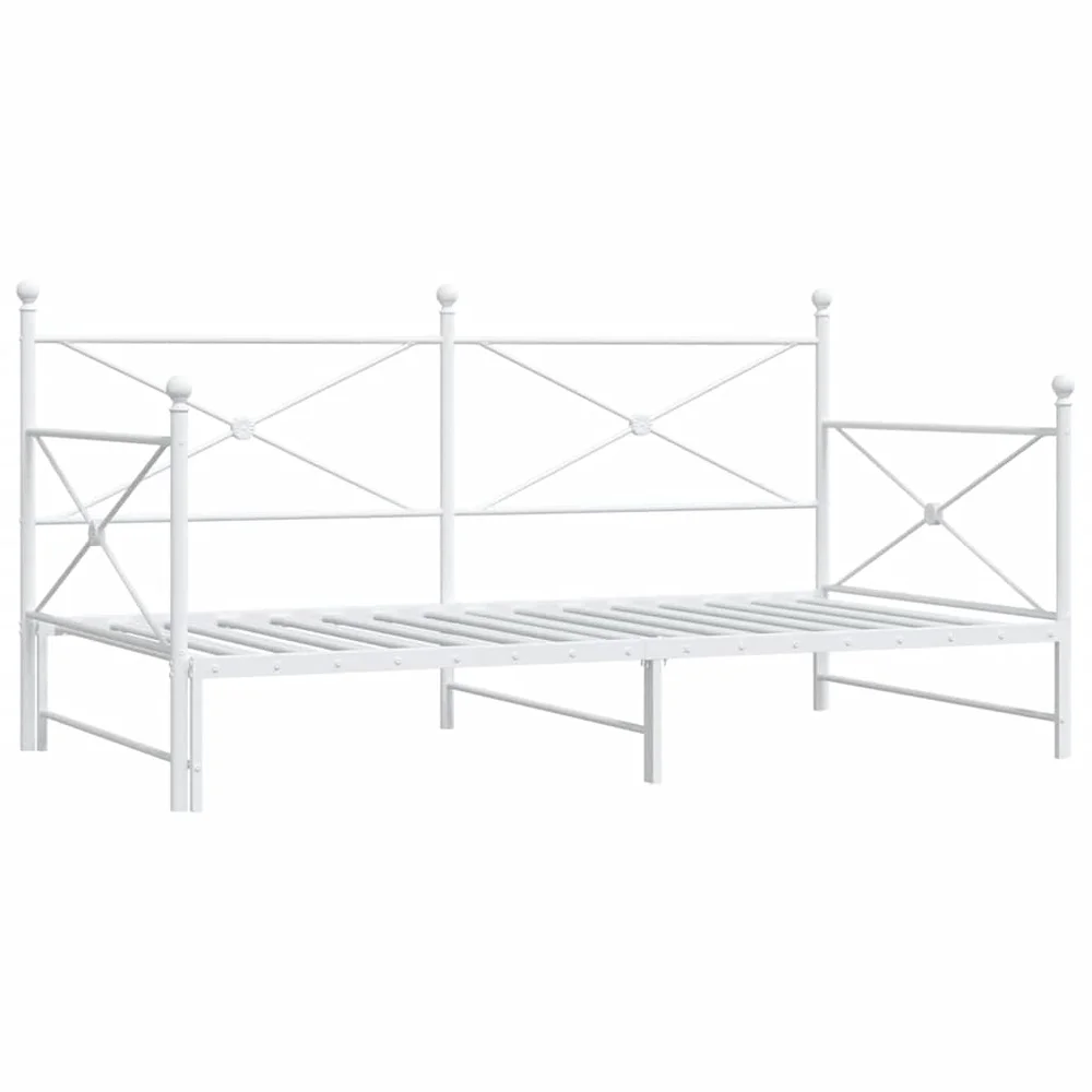 vidaXL Dagseng med trille uten madrass hvit 100×190 cm stål v:603604 vidaXL Dagseng med trille uten madrass hvit 100×190 cm stål v:603604