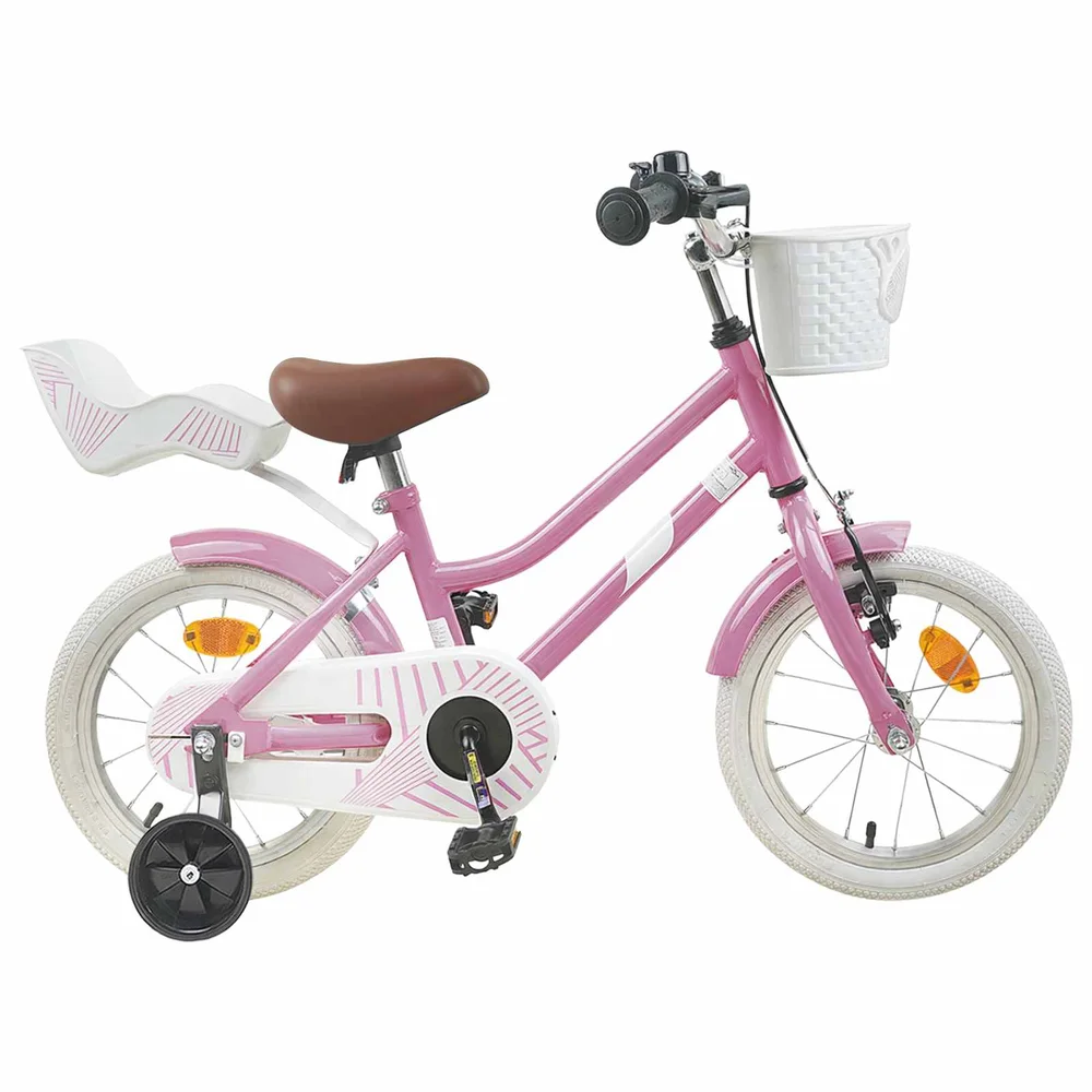 vidaXL Barnesykkel 12 Tommer for 2-4 år gammel Lys rosa v:9419376 vidaXL Barnesykkel 12 Tommer for 2-4 år gammel Lys rosa v:9419376