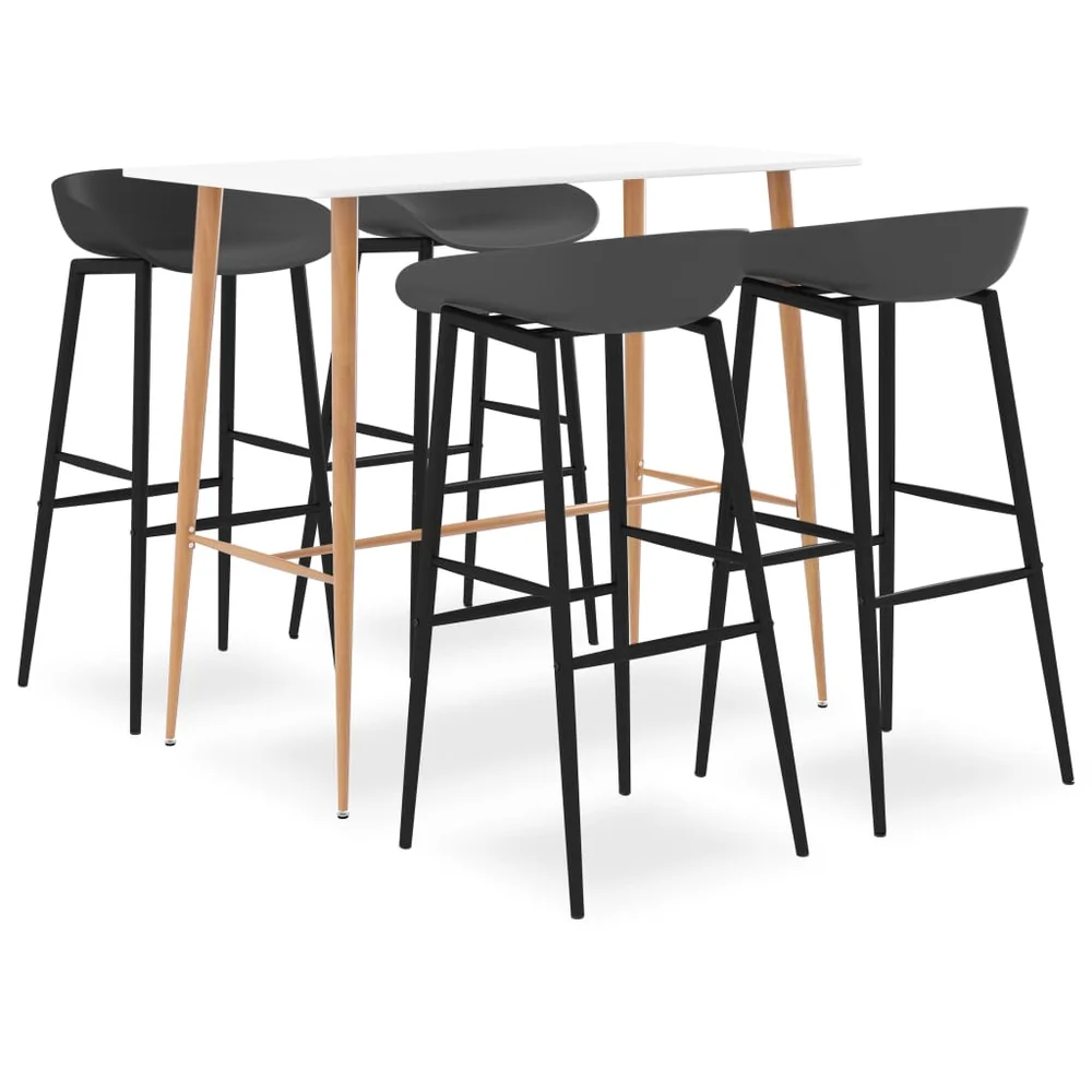 vidaXL Barsett 5 deler hvit og grå v:8176897 vidaXL Barsett 5 deler hvit og grå v:8176897