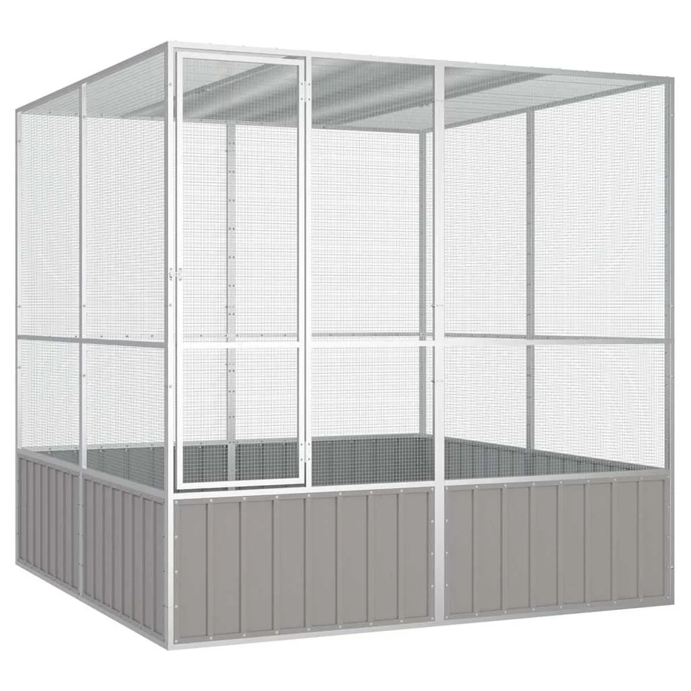 vidaXL Fuglebur grå 213,5x217,5x211,5 cm galvanisert stål v:5000042