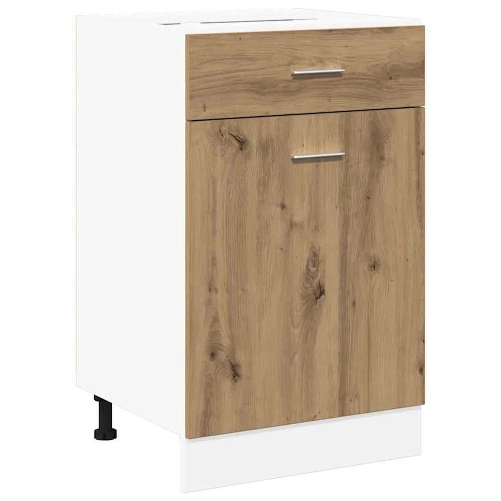 vidaXL Bunnskap med skuff &laquo;Lyon&raquo; artisan eik 40x46x81,5 cm v:2940185
