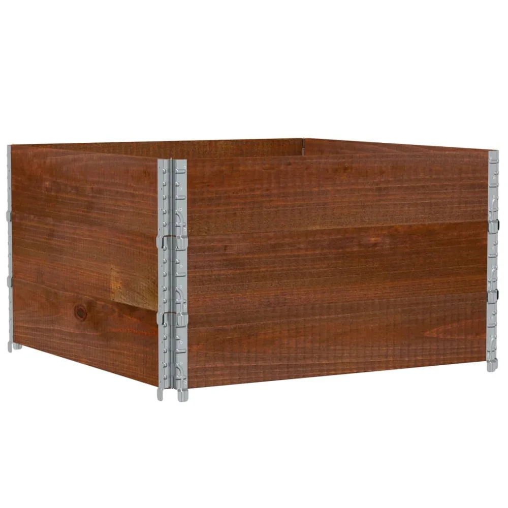 vidaXL Pallekarmer 3 stk brun 100x100 cm heltre furu v:9447074