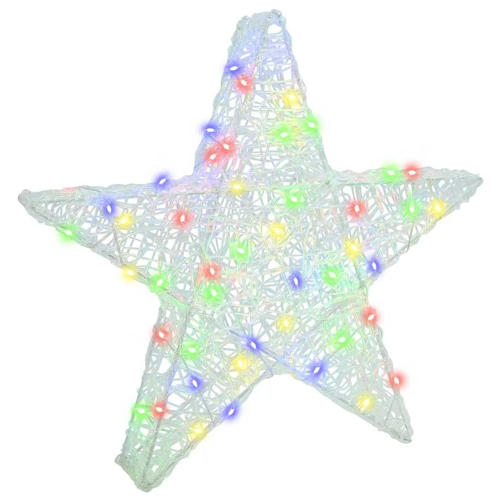 vidaXL 3D Stjerne 50 LED-lys Flerfarget 55 x 53,5 x 10 cm Akryl v:5015229 vidaXL 3D Stjerne 50 LED-lys Flerfarget 55 x 53,5 x 10 cm Akryl v:5015229