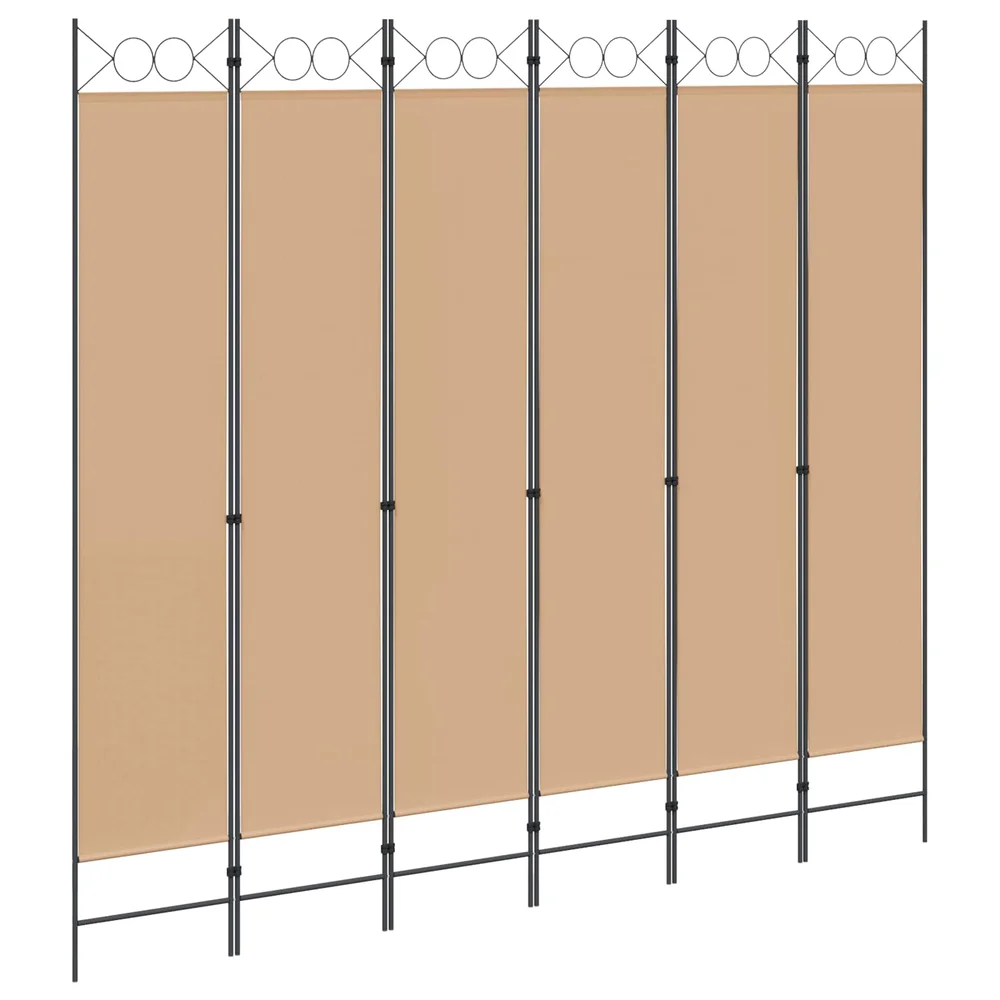 vidaXL 6-Panels Romdeler Beige 240 x 220 cm Stoff v:3659827 vidaXL 6-Panels Romdeler Beige 240 x 220 cm Stoff v:3659827