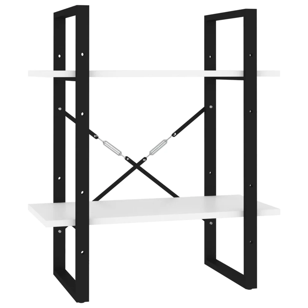 vidaXL Bokhylle 2 nivåer hvit 60x30x70 cm konstruert tre v:1013210 vidaXL Bokhylle 2 nivåer hvit 60x30x70 cm konstruert tre v:1013210