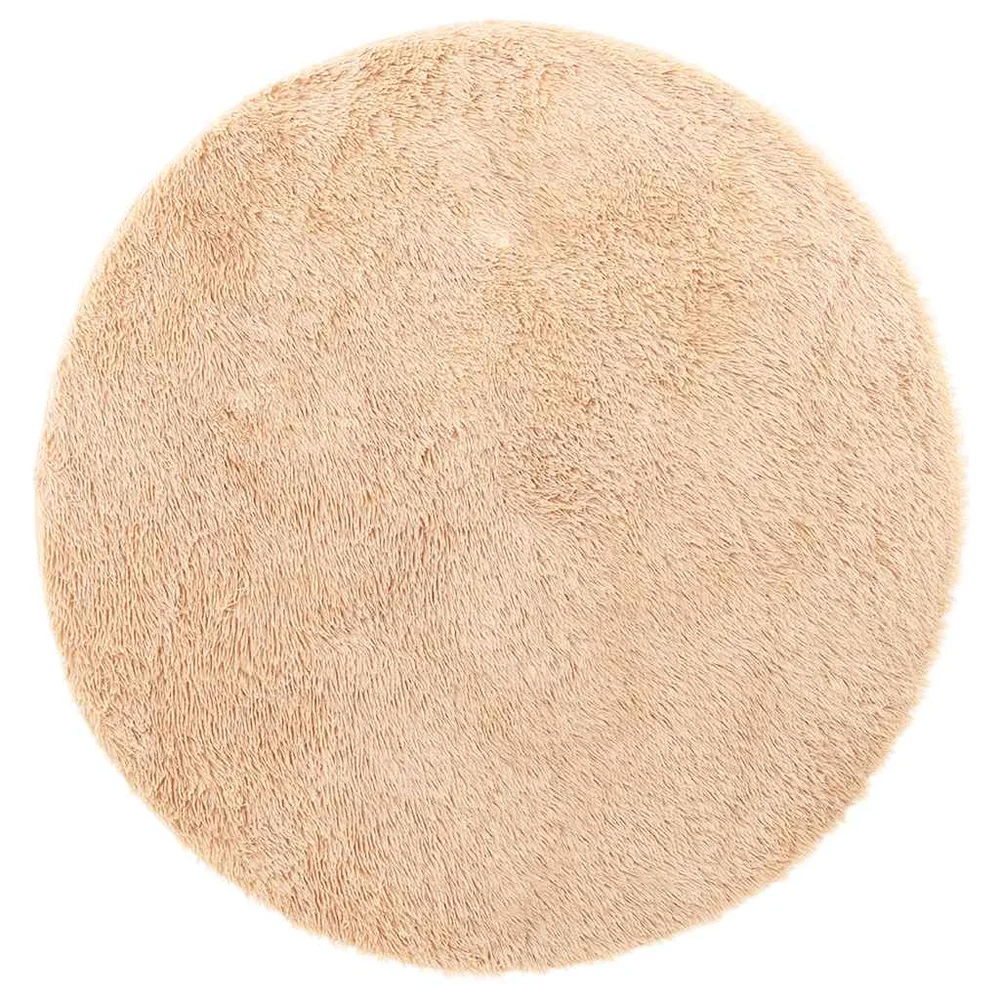 vidaXL Flossteppe med lang luv NAVARRA beige 120×120 cm polyester v:6396835