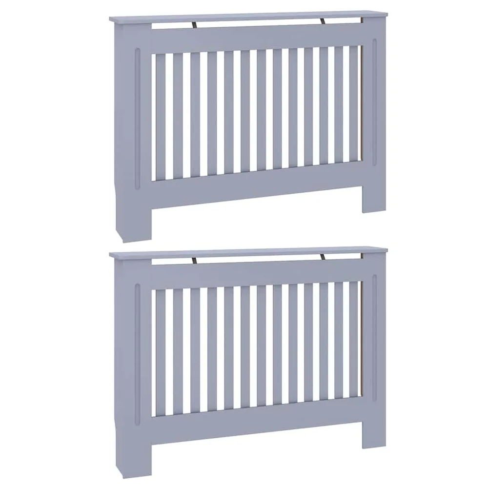 vidaXL Radiator Deksel 2 stk. Grå 112 x 19 x 81,5 cm Konstruert tre v:2864383 vidaXL Radiator Deksel 2 stk. Grå 112 x 19 x 81,5 cm Konstruert tre v:2864383