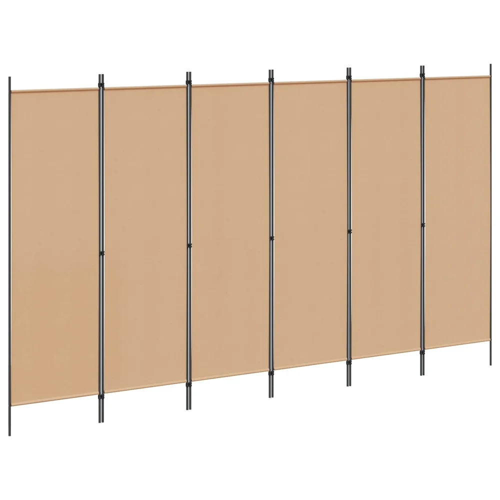vidaXL 6-Panels Romdeler Beige 300 x 180 cm Stoff v:4675342 vidaXL 6-Panels Romdeler Beige 300 x 180 cm Stoff v:4675342