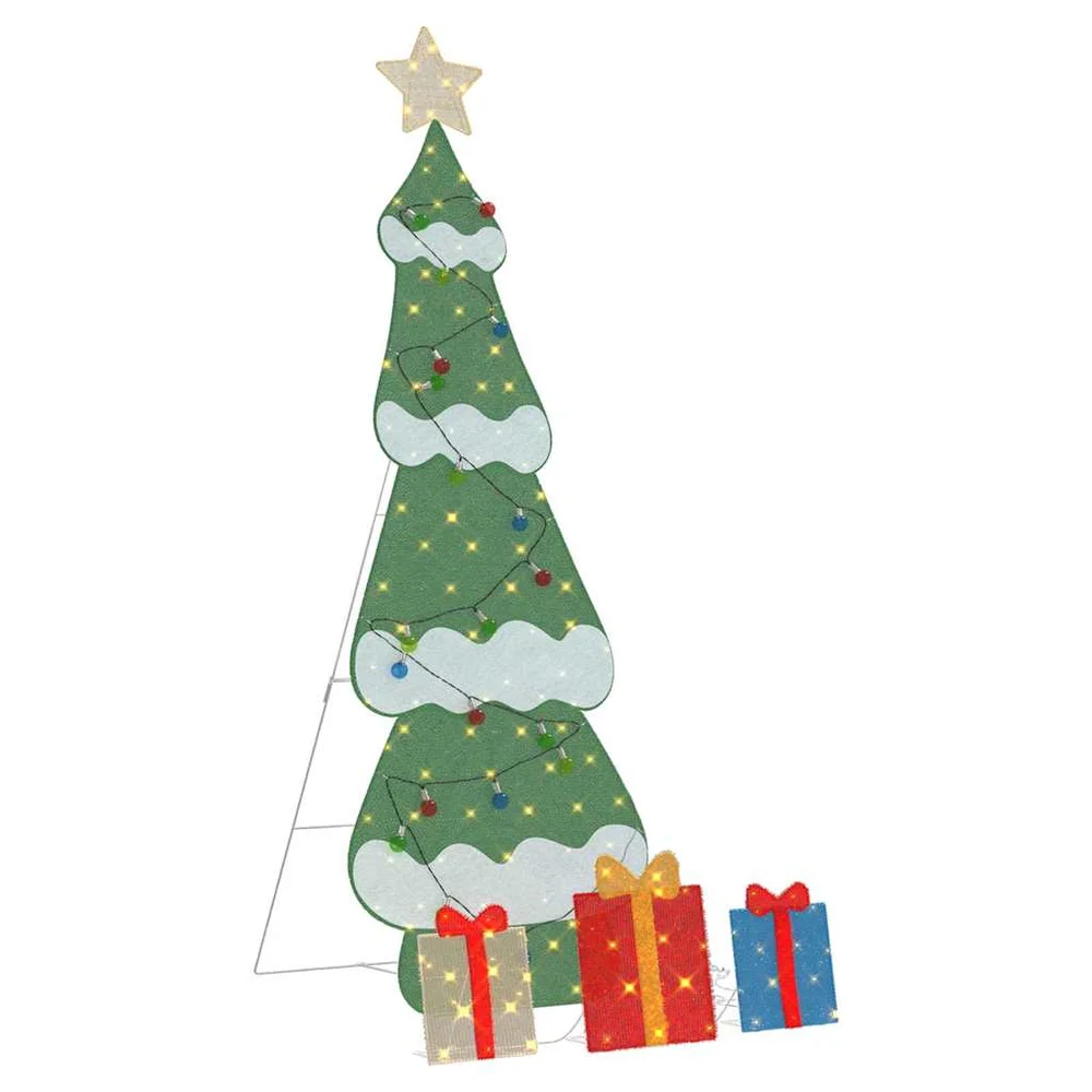 vidaXL Belyst juletre med 3 gaveesker 2D varm hvit Flerfarget 180 cm v:8122871 vidaXL Belyst juletre med 3 gaveesker 2D varm hvit Flerfarget 180 cm v:8122871