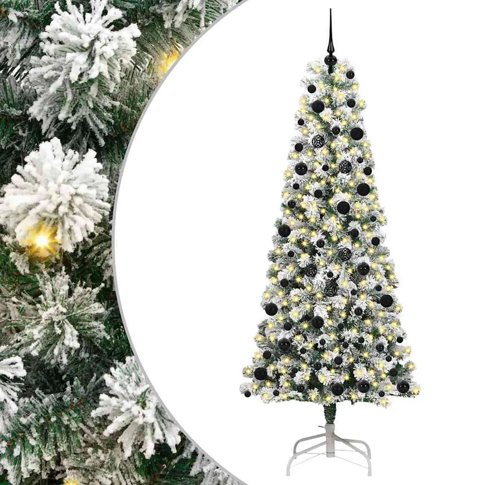 vidaXL Kunstig sammensatt juletre 300 LED-lys Grønn og hvit 240 cm v:1032381