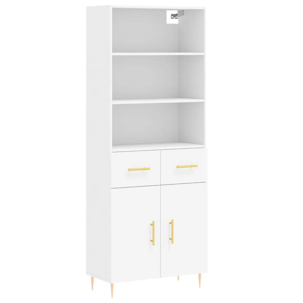 vidaXL Highboard hvit 69,5x34x180 cm konstruert tre v:7610016 vidaXL Highboard hvit 69,5x34x180 cm konstruert tre v:7610016