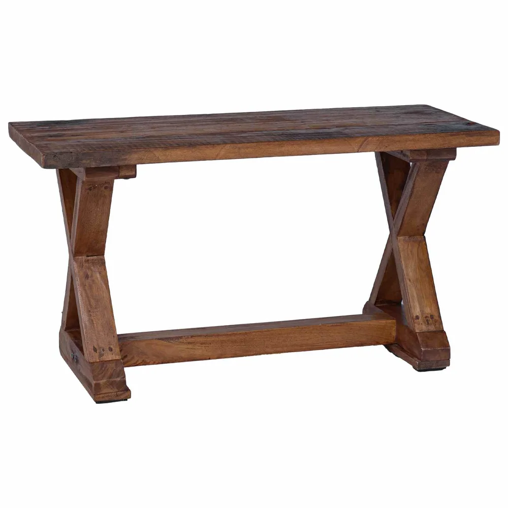 vidaXL benk Naturlig 85 x 35 x 46 cm Massivt gjenvunnet tre v:8284467