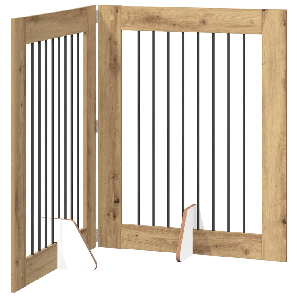vidaXL Foldbar hundegitter med stativer 2 stk. Artisan eik 160,5 cm v:3044160 vidaXL Foldbar hundegitter med stativer 2 stk. Artisan eik 160,5 cm v:3044160