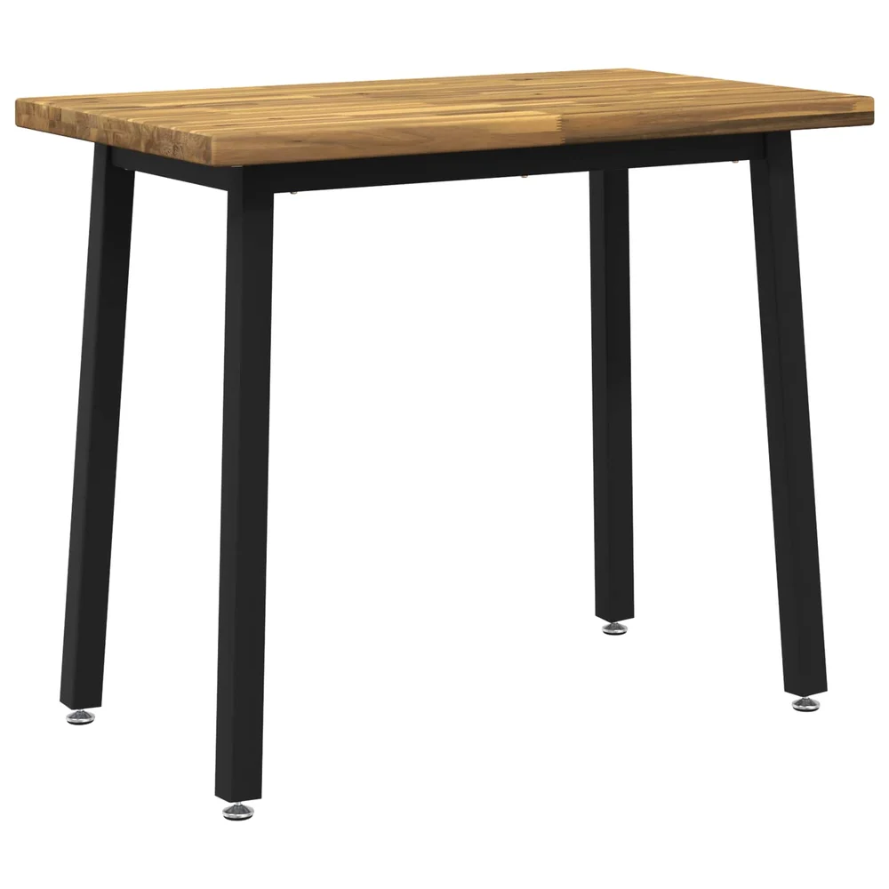 vidaXL 110 x 55 x 75 cm Solid akasietre Hvit og svart Rektangulær v:1037783 vidaXL 110 x 55 x 75 cm Solid akasietre Hvit og svart Rektangulær v:1037783