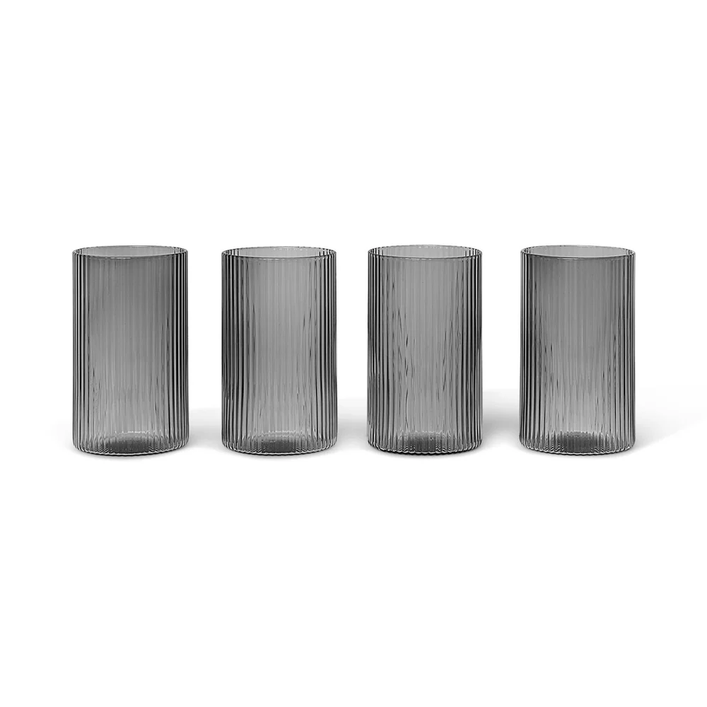 Ripple Drikkeglass 14 cl 4-pk, Røykgrå v:3858914