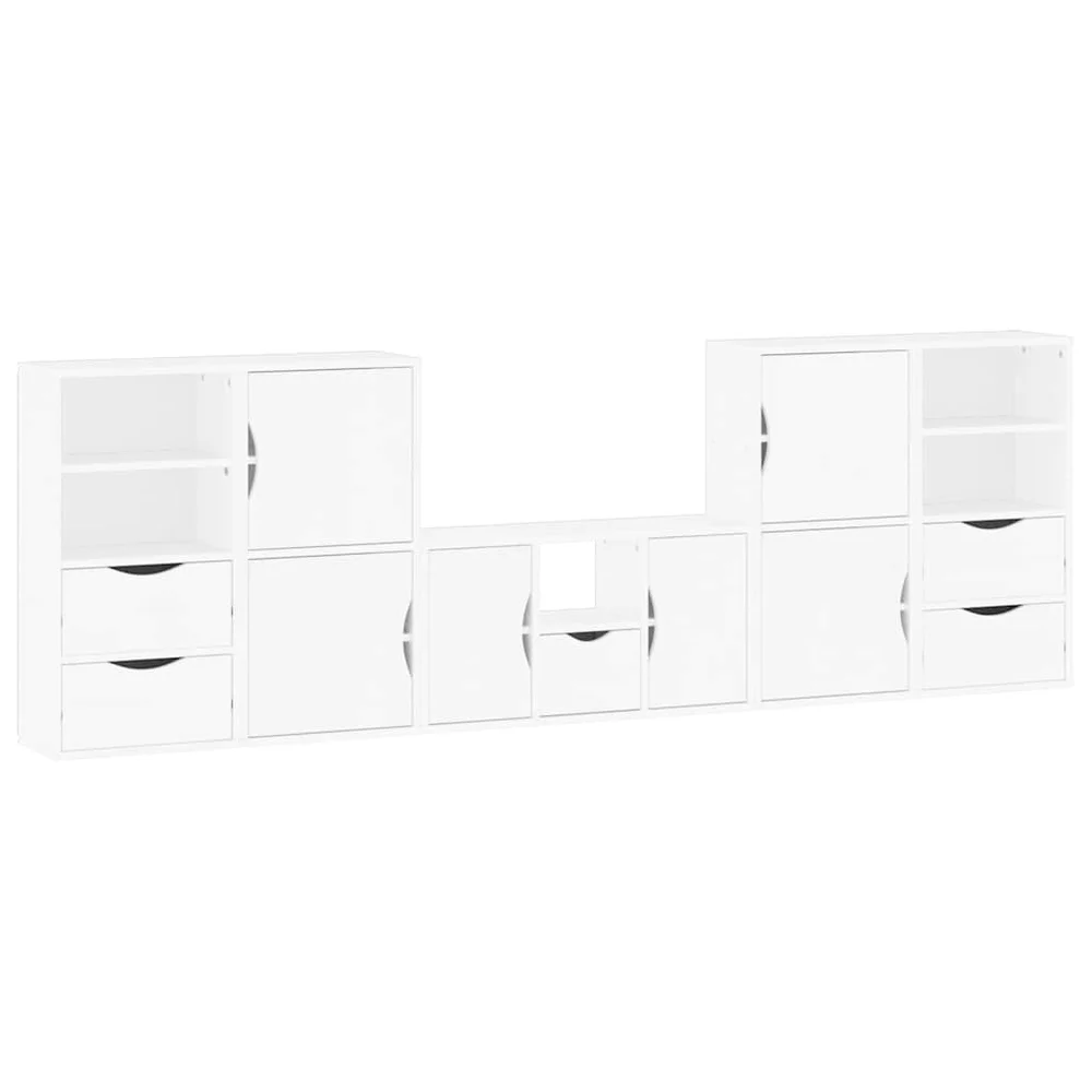 vidaXL TV-enheter med oppbevaring 5-delers ODDA hvit heltre furu v:2253170