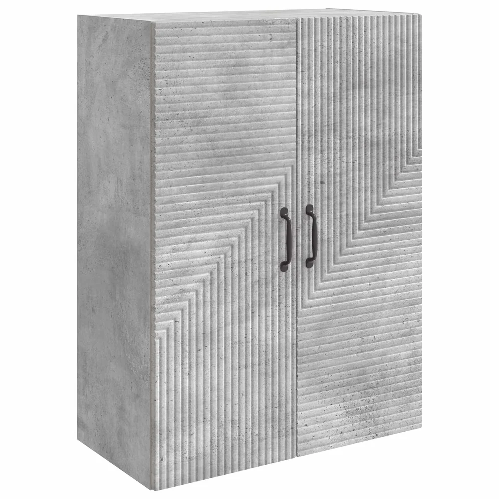 vidaXL Vegghengt skap Betonggrå 66 x 34,5 x 90 cm Konstruert tre v:9008283