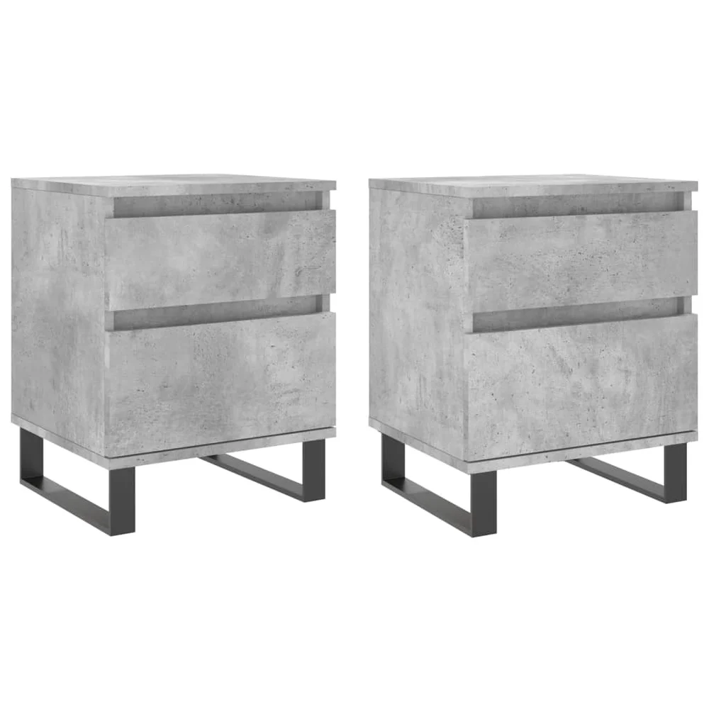 vidaXL Nattbord 2 stk betonggrå 40x35x50 cm konstruert tre v:511867 vidaXL Nattbord 2 stk betonggrå 40x35x50 cm konstruert tre v:511867