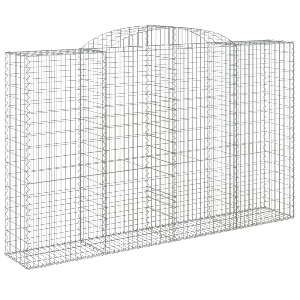 vidaXL Gabionkurv buet 300x50x180/200 cm galvanisert jern v:1459694 vidaXL Gabionkurv buet 300x50x180/200 cm galvanisert jern v:1459694