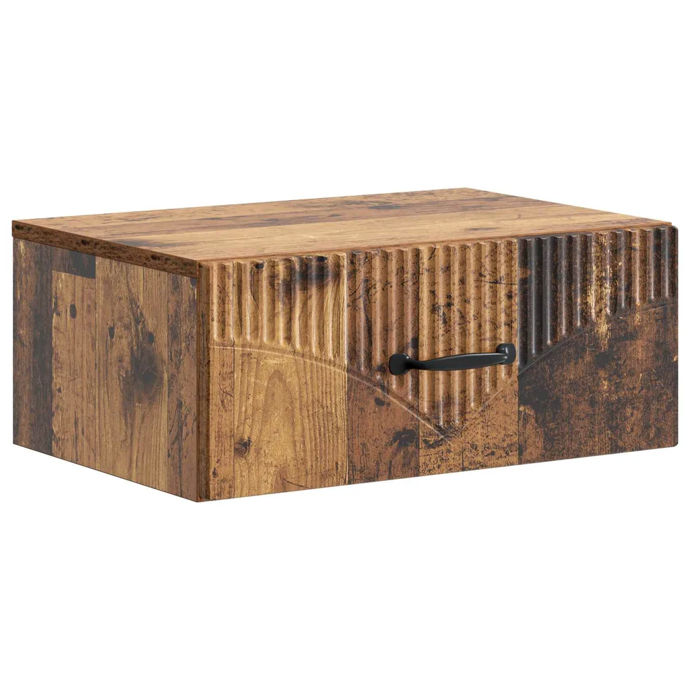 vidaXL Vegghengt Nattbord Gammelt tre 49 x 34,5 x 20 cm Konstruert tre v:315212