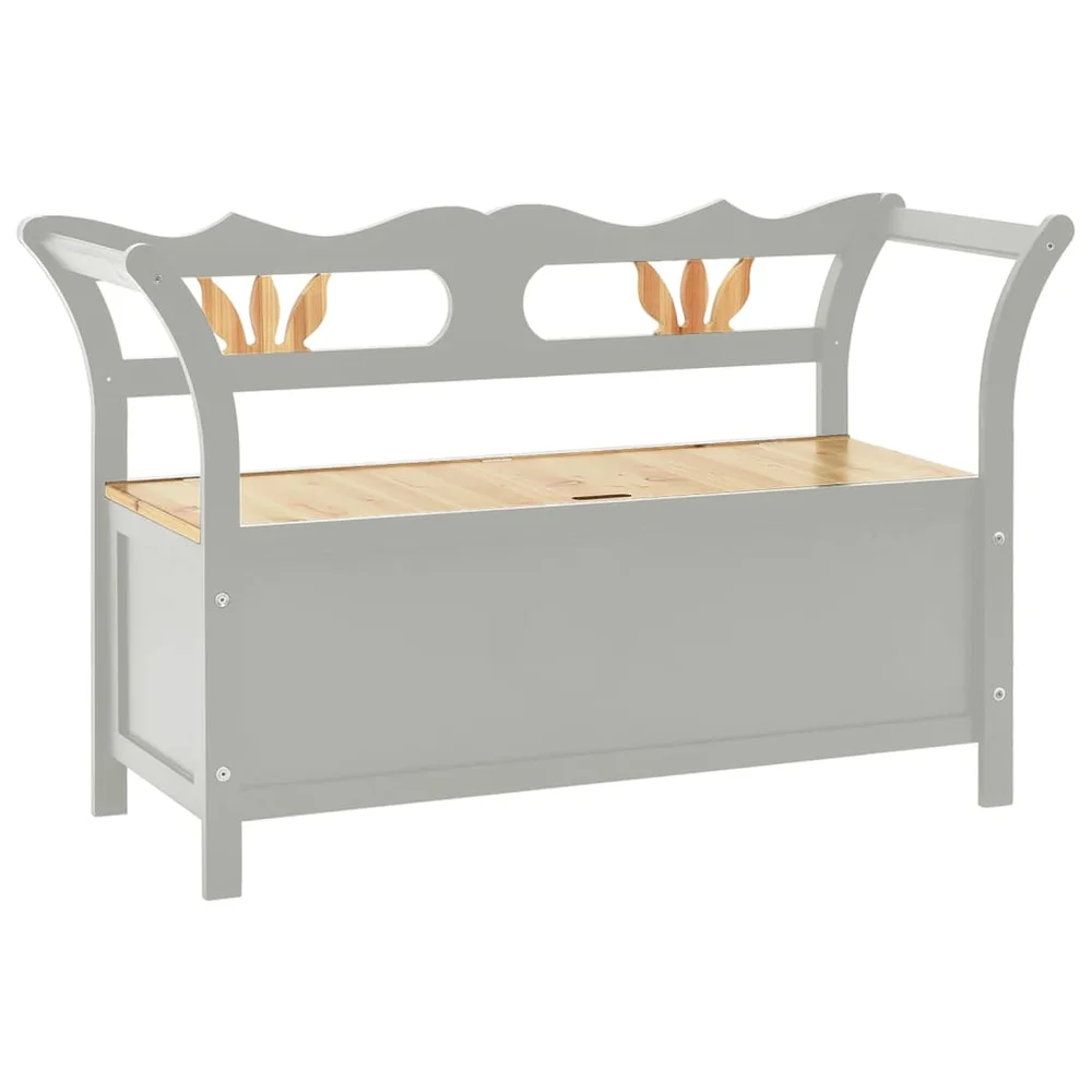 vidaXL Benk grå 107x45x75,5 cm heltre gran v:6320969 vidaXL Benk grå 107x45x75,5 cm heltre gran v:6320969