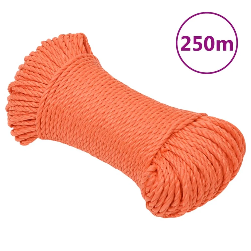 vidaXL Arbeidstau oransje 8 mm 250 m polypropylen v:4832994