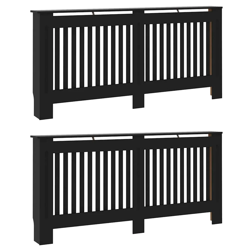 vidaXL Radiator Deksel 2 stk. Svart 172 x 19 x 81,5 cm Konstruert tre v:3644910 vidaXL Radiator Deksel 2 stk. Svart 172 x 19 x 81,5 cm Konstruert tre v:3644910