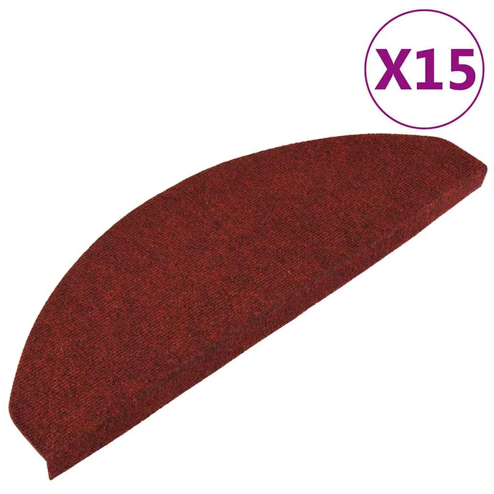vidaXL Selvklebende trappematter 15 stk 65×22,5×3,5 cm rød v:209755 vidaXL Selvklebende trappematter 15 stk 65×22,5×3,5 cm rød v:209755