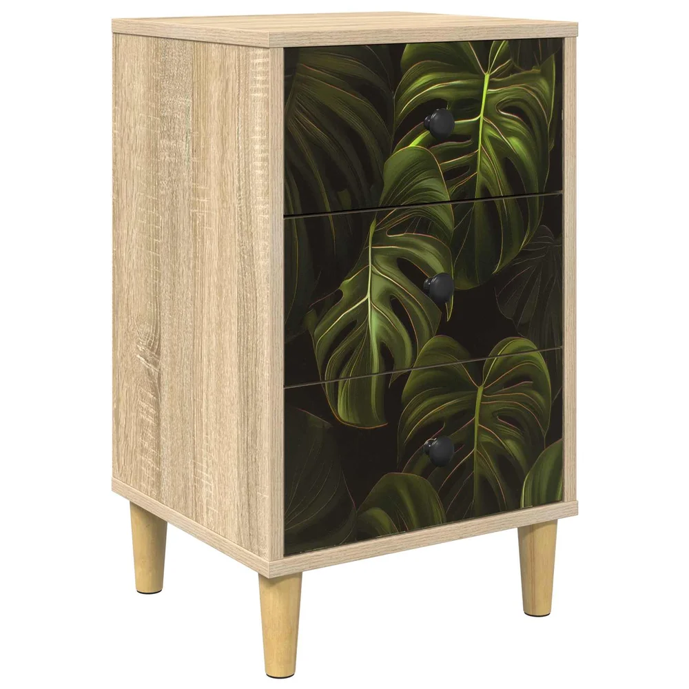 vidaXL Nattbordskap ELBURG Sonoma eik 36 x 33 x 60 cm Konstruert tre v:937080