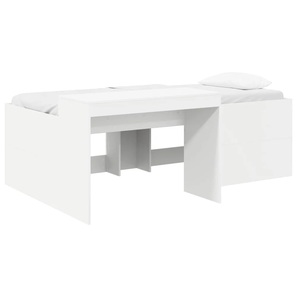 vidaXL Barneseng med skrivebord Hvit 75 x 190 cm Konstruert tre v:7991258 vidaXL Barneseng med skrivebord Hvit 75 x 190 cm Konstruert tre v:7991258