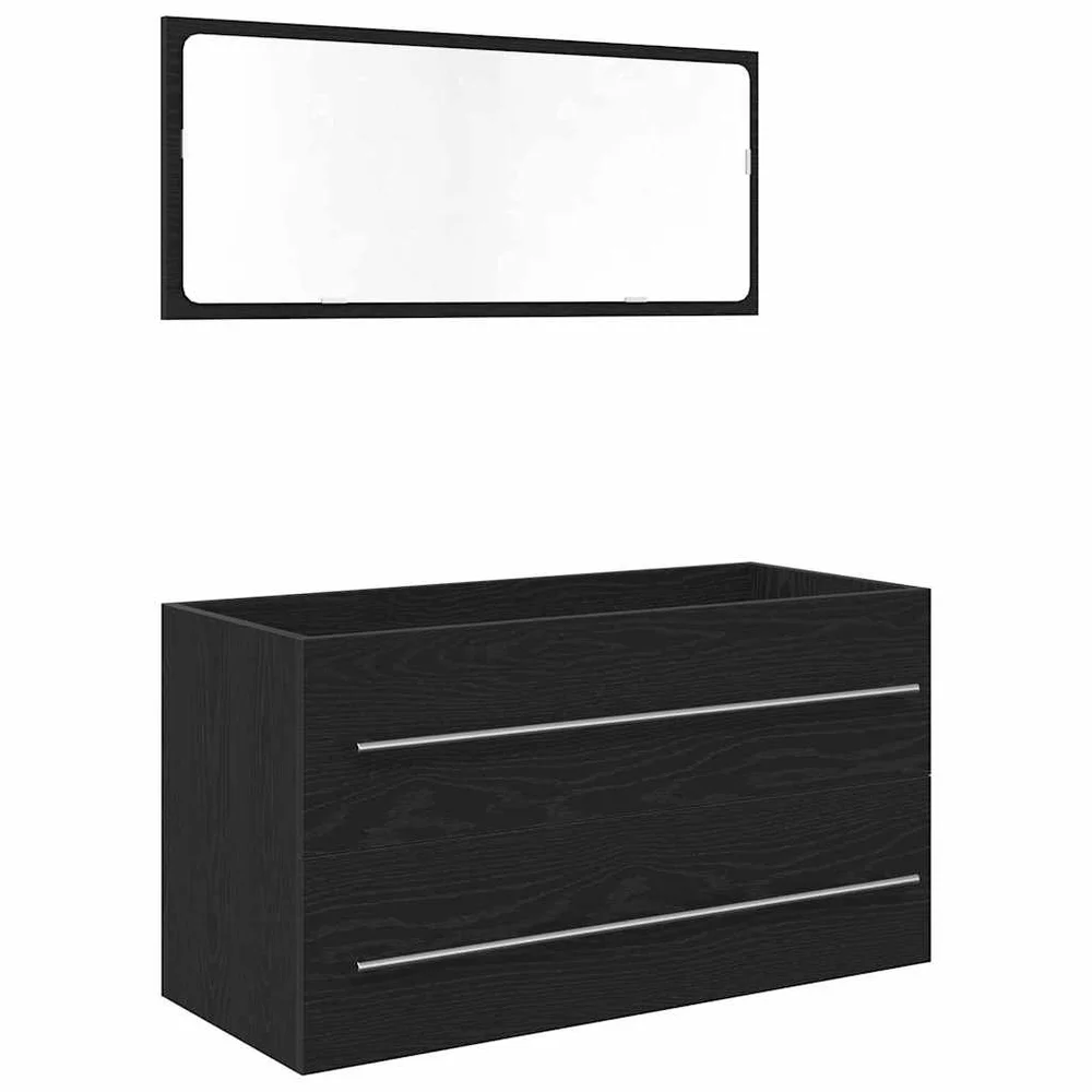vidaXL Sink Cabinet Svart Eik 90 x 45 x 1.5 cm Konstruert tre v:887571