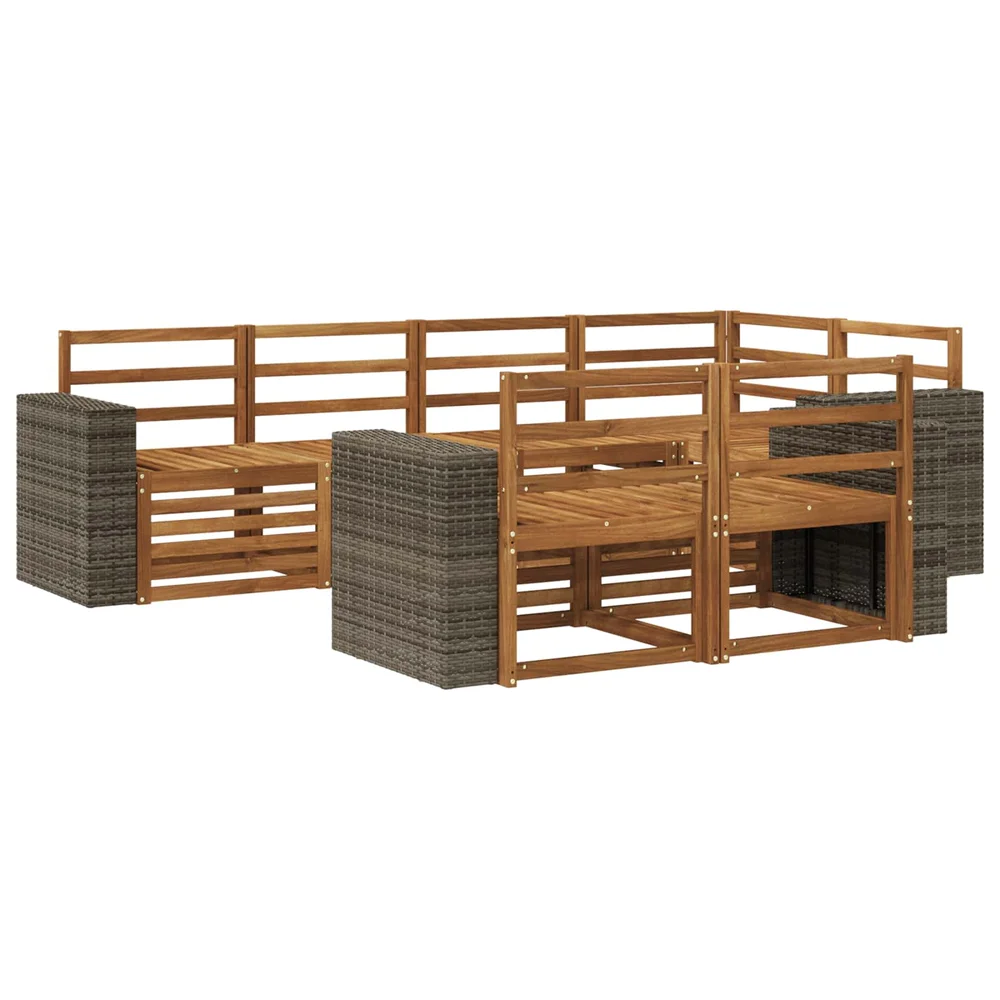 vidaXL Utendørs sofa-sett 7 stk. Naturlig Polyester v:2144636