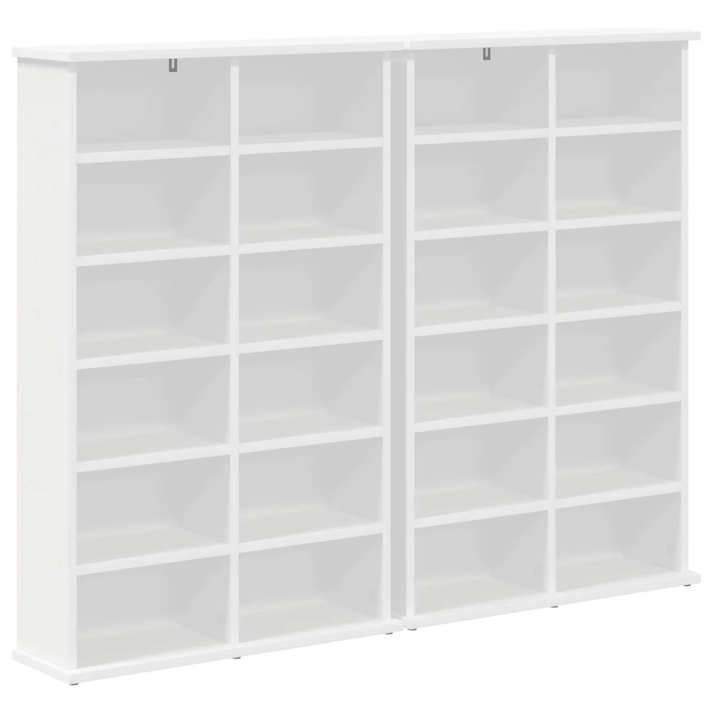 vidaXL CD skap 2 stk. Hvit 60 x 17 x 92 cm Konstruert tre v:6169418 vidaXL CD skap 2 stk. Hvit 60 x 17 x 92 cm Konstruert tre v:6169418
