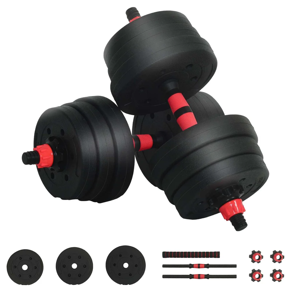 vidaXL 2-i-1 manual og vektstang sett 20 kg Svart og Rød v:5965126 vidaXL 2-i-1 manual og vektstang sett 20 kg Svart og Rød v:5965126