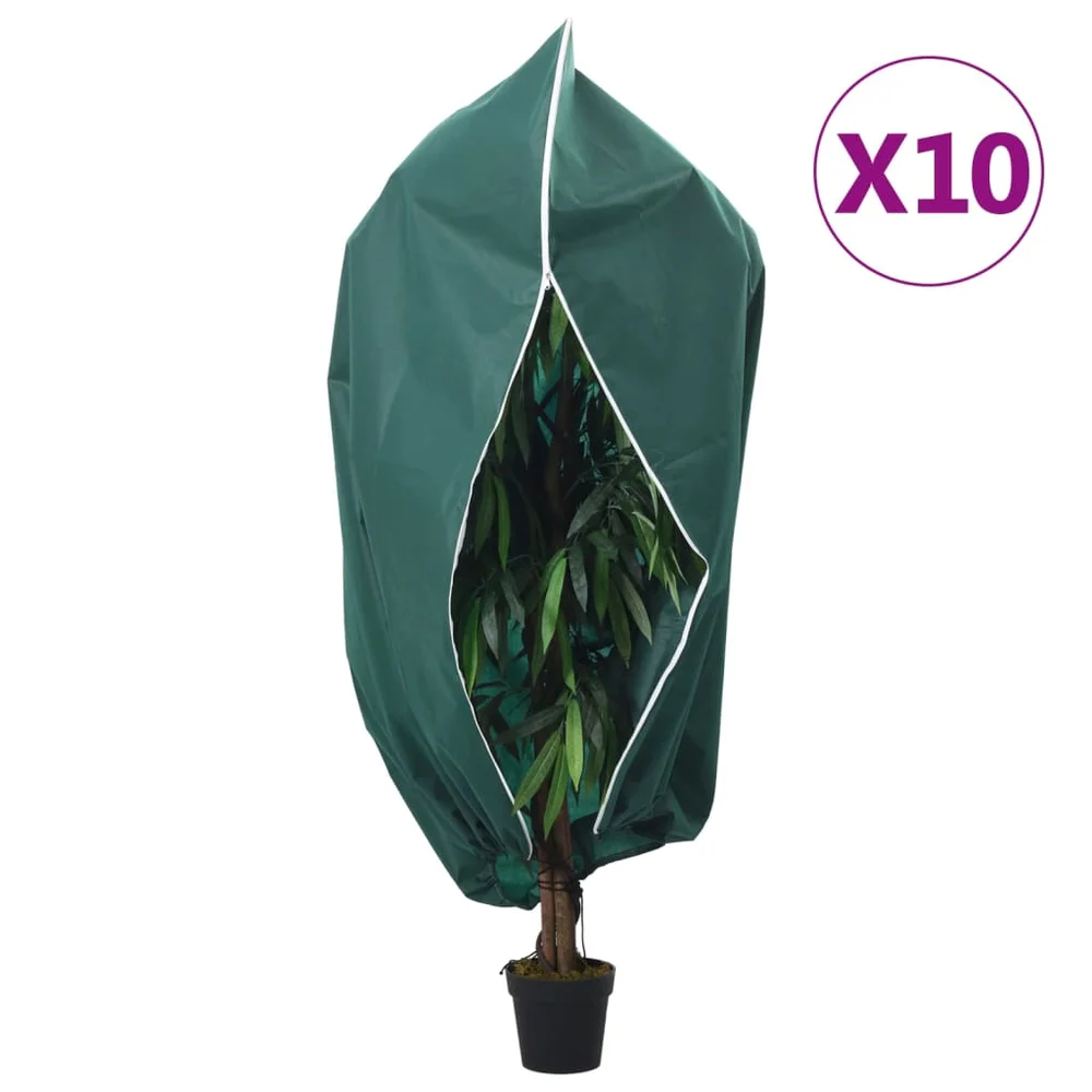 vidaXL Plantefleecetrekk med glidelås 10 stk 70 g/m² 3,93x3,5 m v:7910535
