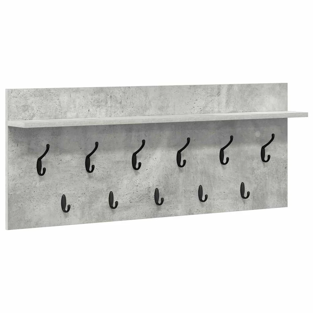 vidaXL Vegghengt kleshenger Veggmontert Betonggrå 100 x 40 x 12 cm v:1488018