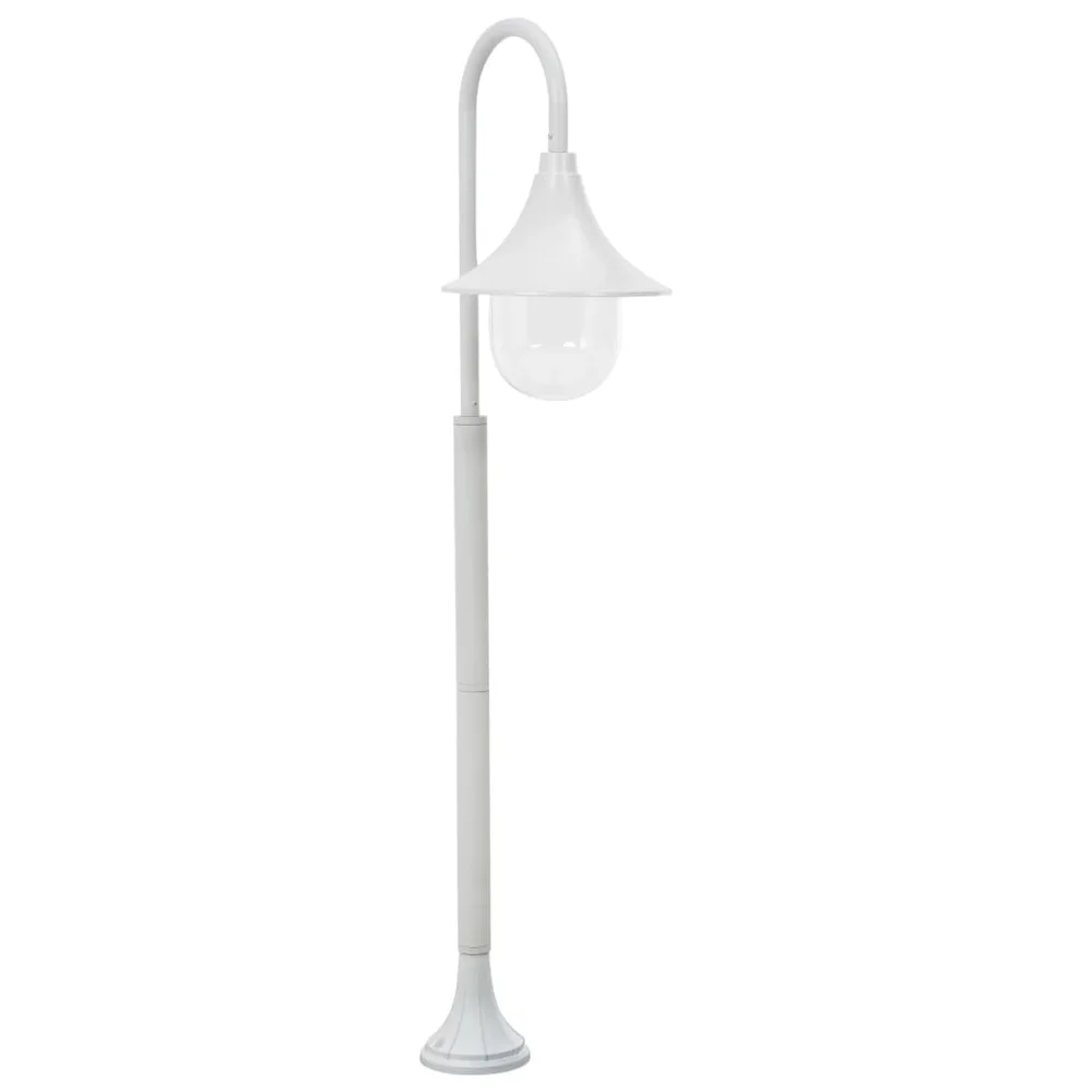 vidaXL Hagelyktestolpe E27 120 cm aluminium hvit v:3497399 vidaXL Hagelyktestolpe E27 120 cm aluminium hvit v:3497399