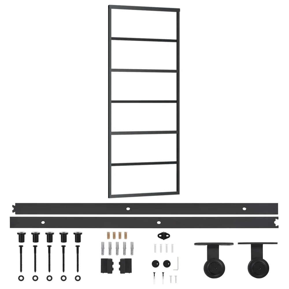 vidaXL Skyvedør med monteringssett 76x205 cm ESG glass og aluminium v:6035302