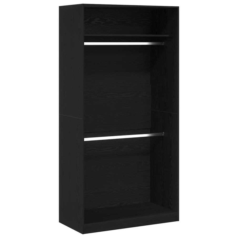 vidaXL Garderobeskap Svart Eik 100 x 50 x 200 cm Konstruert tre v:7520985