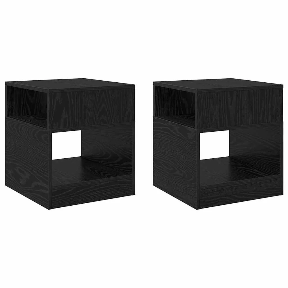 vidaXL Avlastningsbord 2 stk. Svart Eik 40,5 x 40 x 45 cm v:6739674 vidaXL Avlastningsbord 2 stk. Svart Eik 40,5 x 40 x 45 cm v:6739674