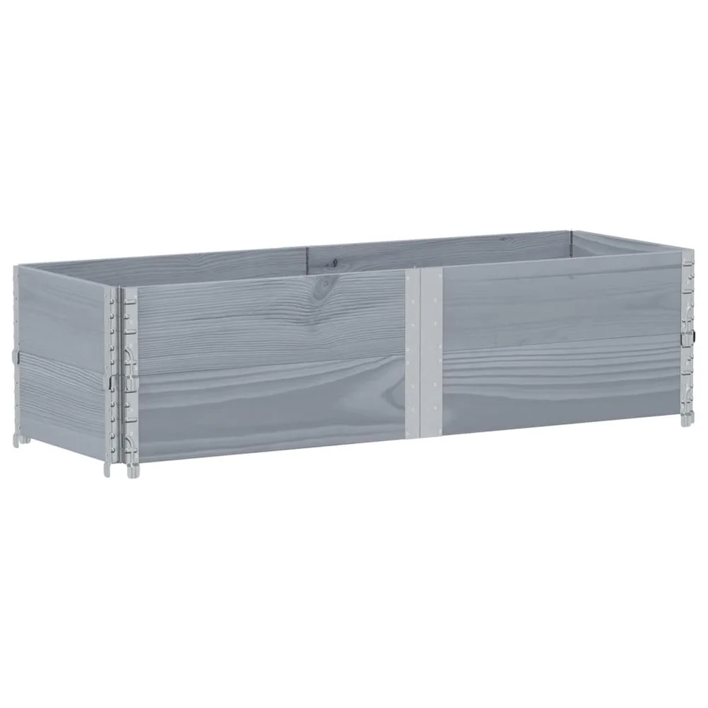 vidaXL Pallekarmer 2 stk grå 150×50 cm heltre furu v:6876031 vidaXL Pallekarmer 2 stk grå 150×50 cm heltre furu v:6876031