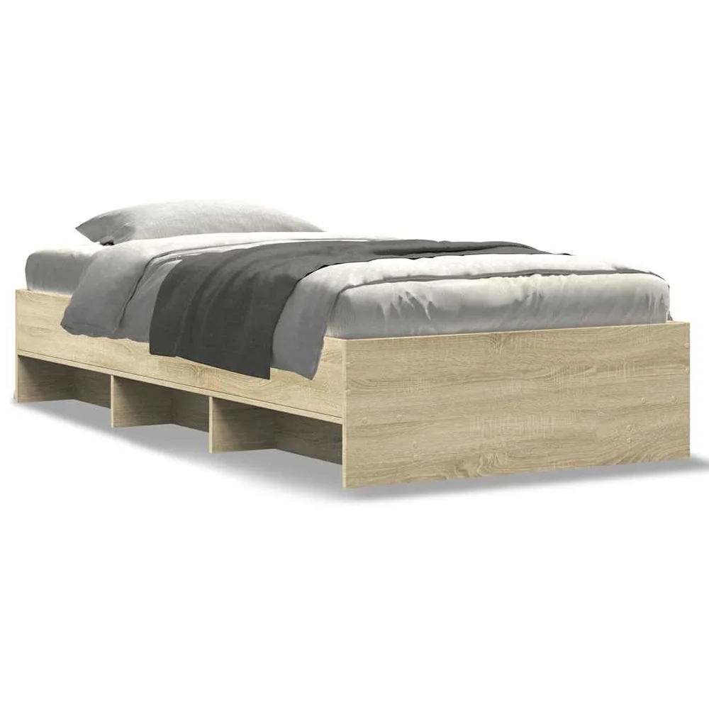 vidaXL Sengeramme uten madrass sonoma eik 100x200 cm konstruert tre v:8777602