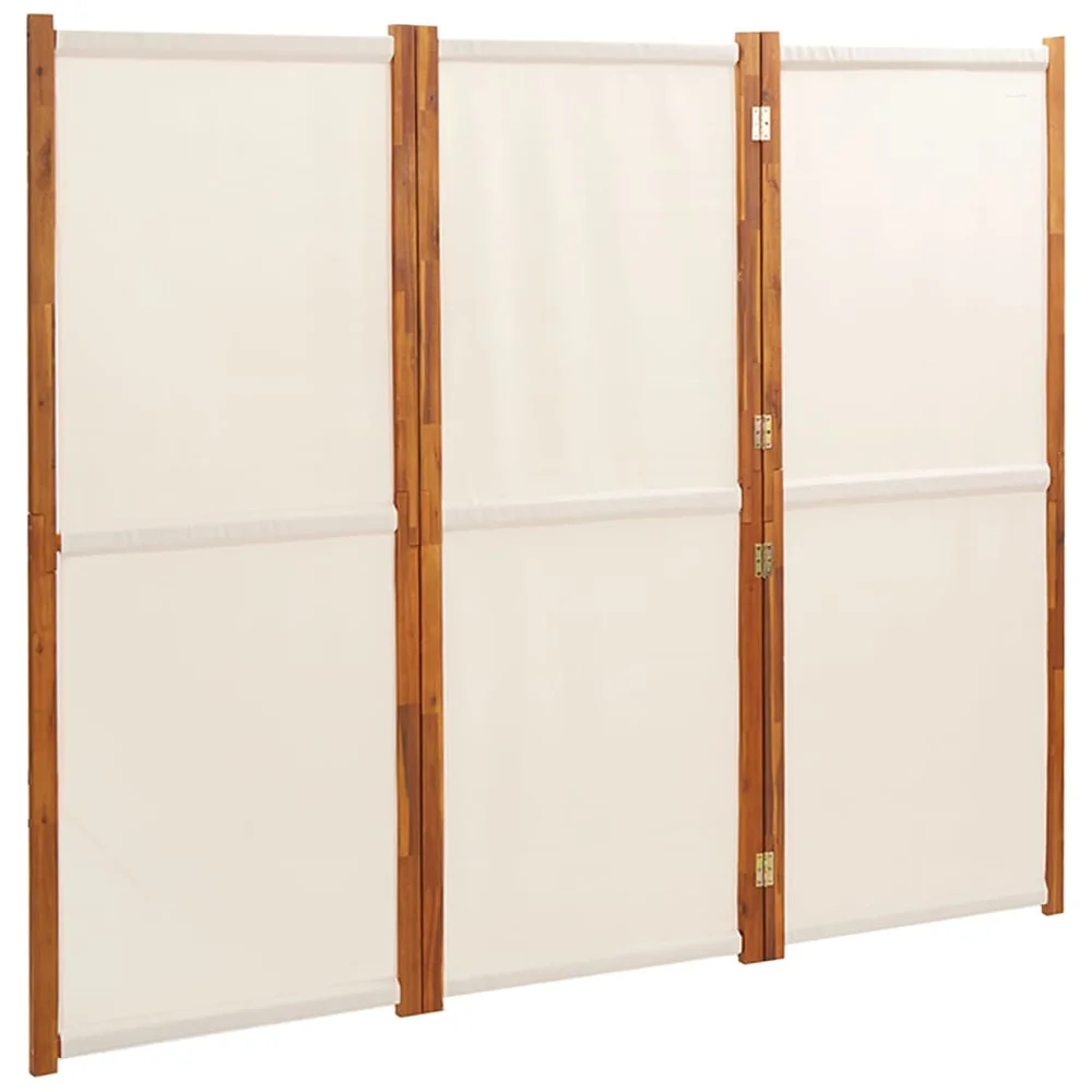 vidaXL Romdeler 3 paneler kremhvit 210x180 cm v:9300422