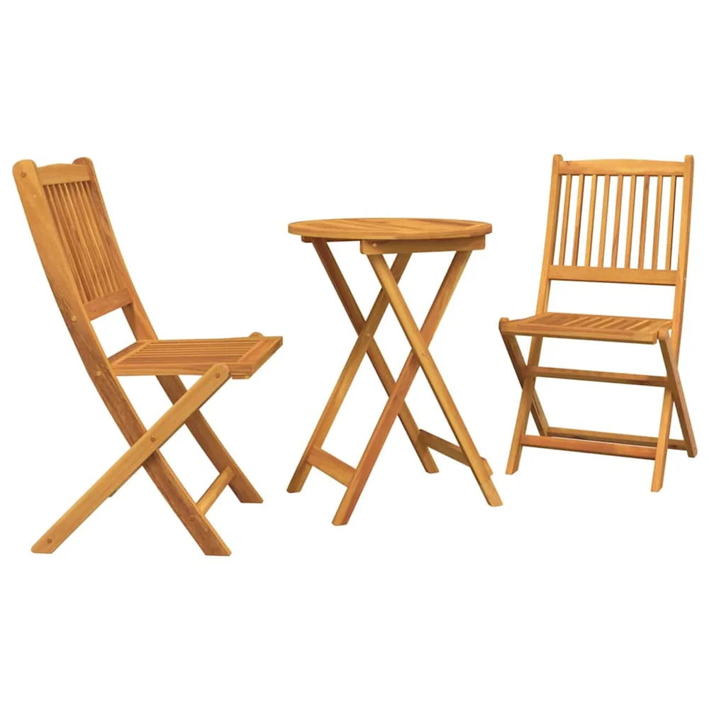 vidaXL Hage Bistro Sett 3 stk. Brun Solid akasietre v:7471477