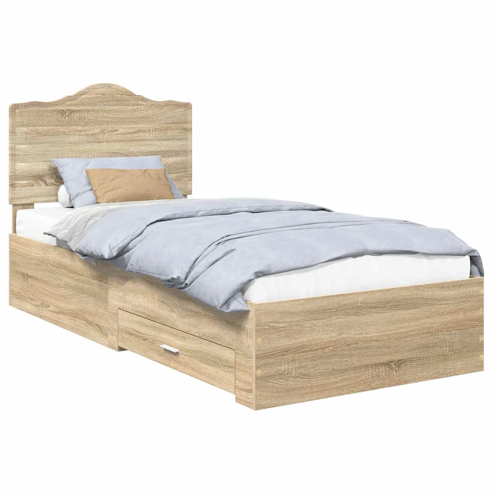 vidaXL Sengestamme Sonoma eik 90 x 200 cm Konstruert tre v:8893593
