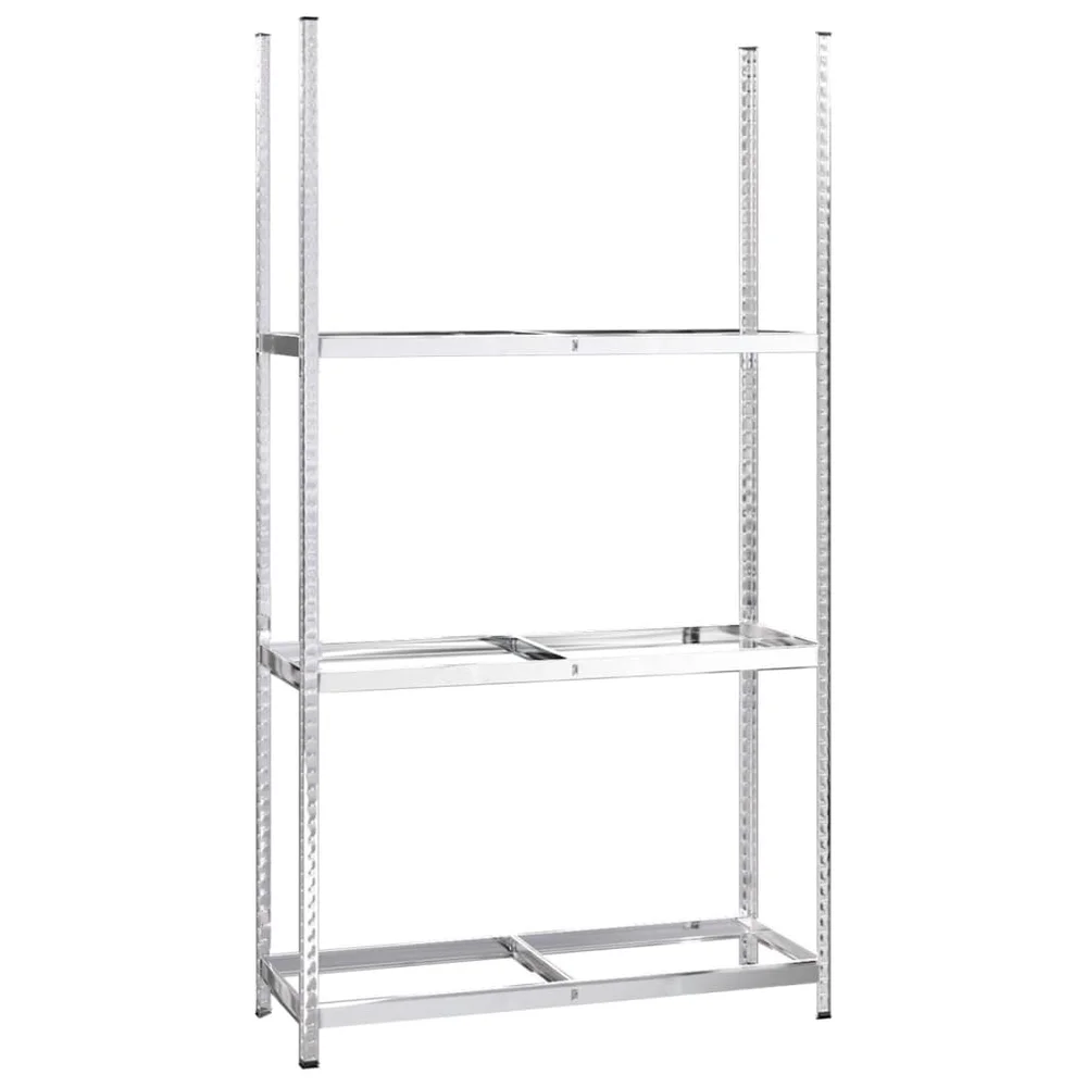 vidaXL Dekkstativ 3 lag sølv 110x40x200 cm stål v:2027855 vidaXL Dekkstativ 3 lag sølv 110x40x200 cm stål v:2027855