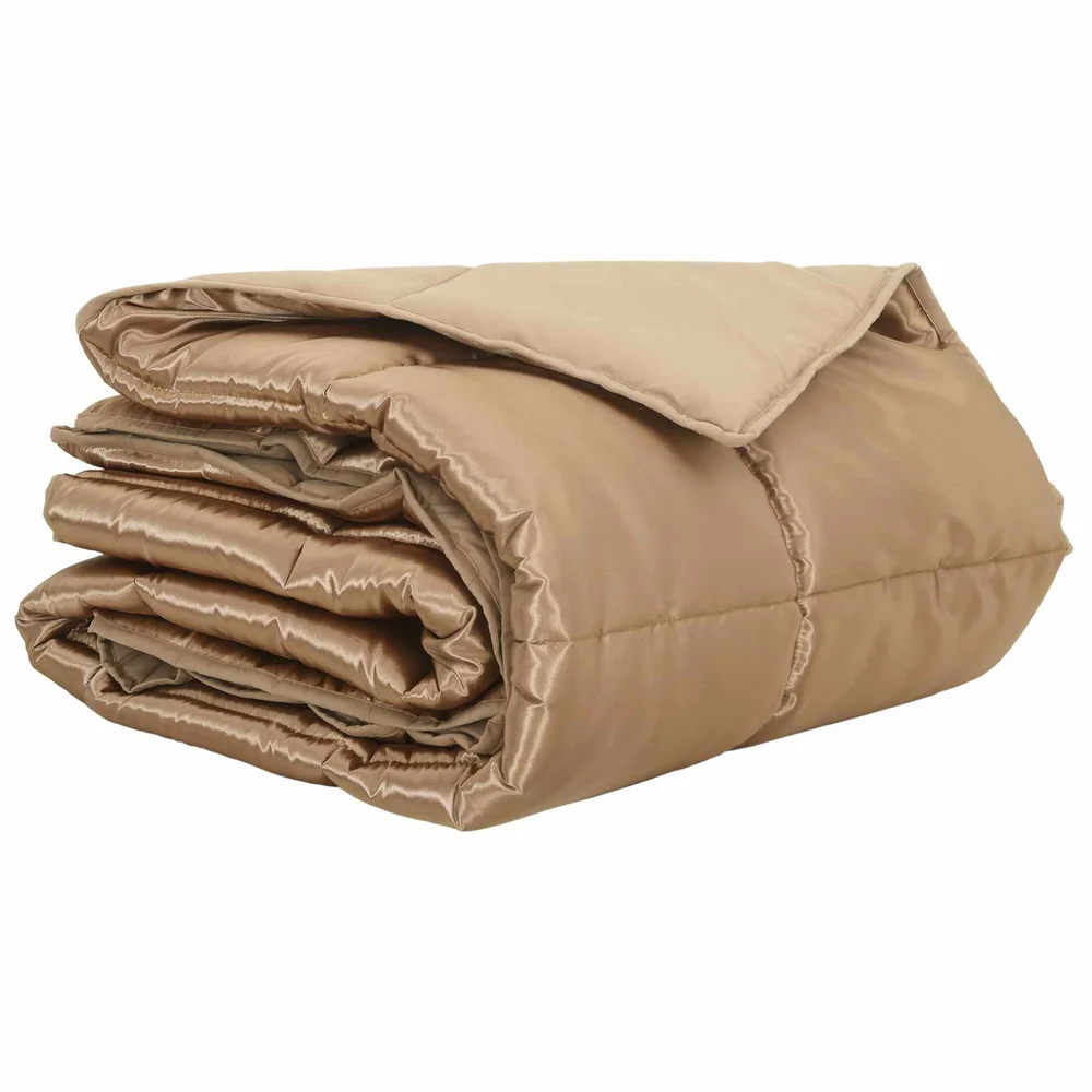 vidaXL Sommerdyne Gull 200 x 200 cm Sateng og mikrofiber v:7922477