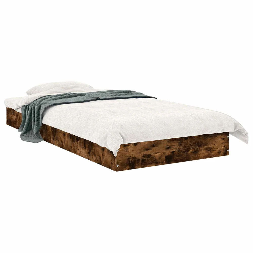 vidaXL Gulvsengramme Røkt Eik 80 x 200 cm Konstruert tre v:8218971 vidaXL Gulvsengramme Røkt Eik 80 x 200 cm Konstruert tre v:8218971