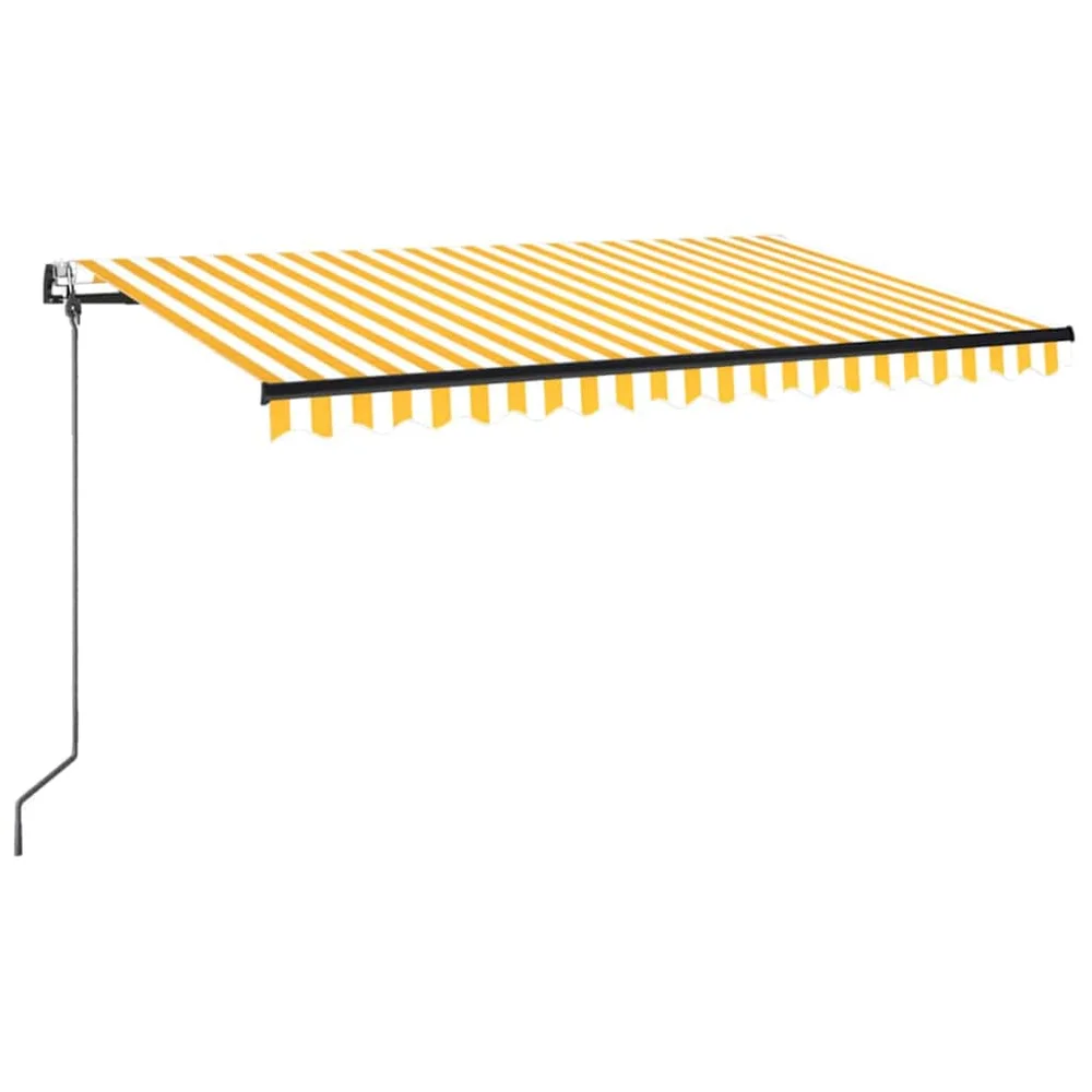 vidaXL Automatisk uttrekkbar markise 400×350 cm gul og hvit v:623844 vidaXL Automatisk uttrekkbar markise 400×350 cm gul og hvit v:623844