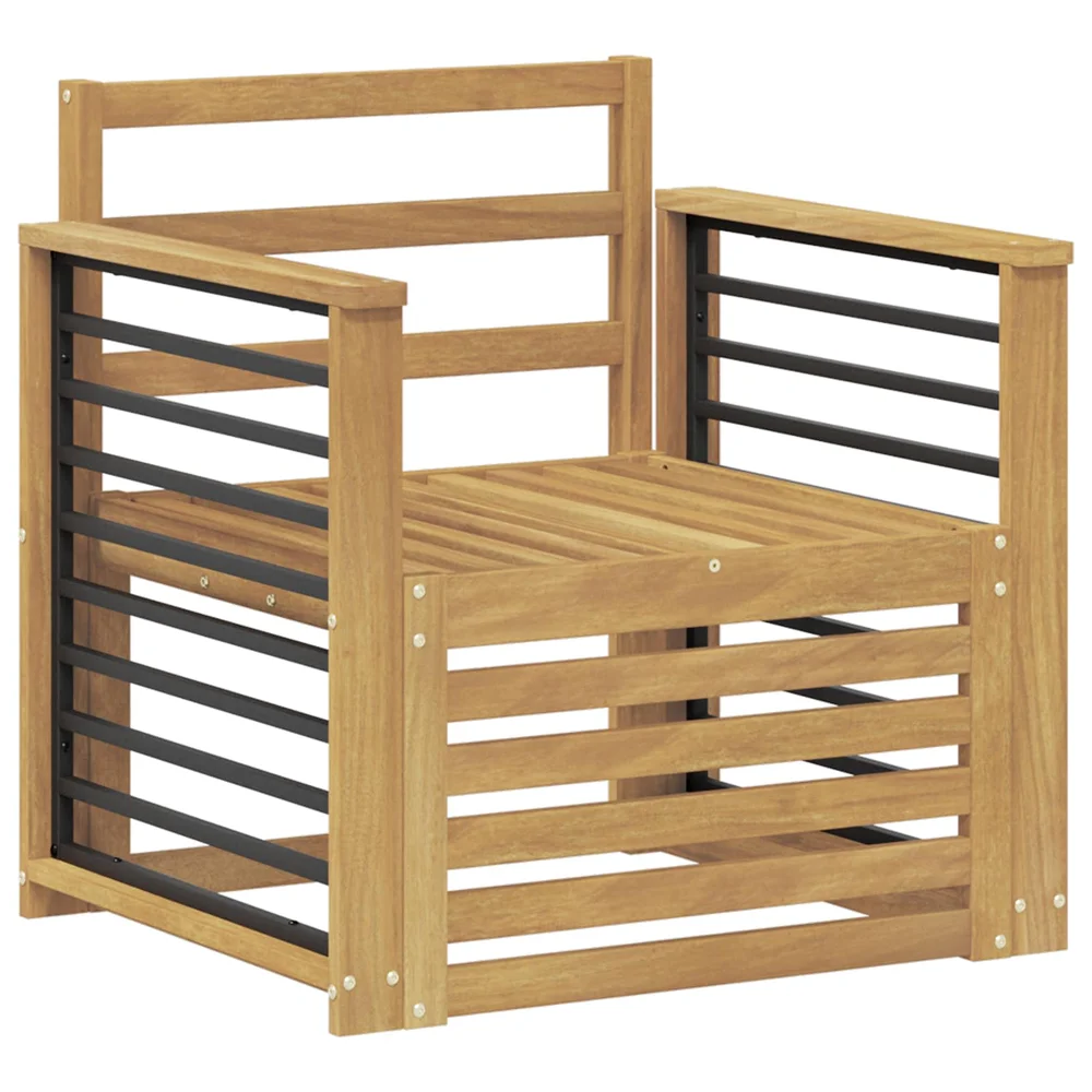 vidaXL Utendørs sofa-sett Solid akasietre Hvit v:8095961